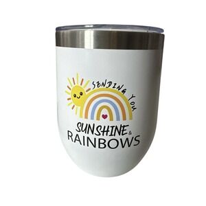 Tumbler Cup "Sending You Sunshine Rainbows"Stainless Steel Insulated Coffee New